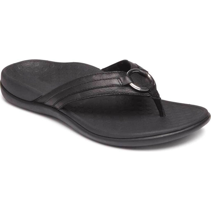Tide Aloe Toe Post Sandal Leather Black - COMFORTWIZ